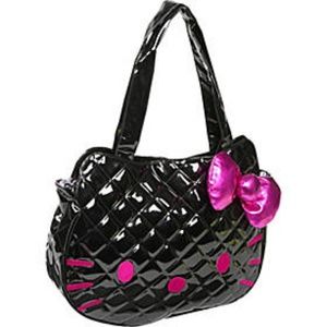 Hello Kitty Black Quilted Face Bag